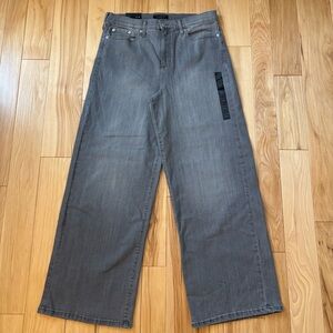 NEW Banana Republic High Rise Wide Leg Washed Gray Denim Jeans